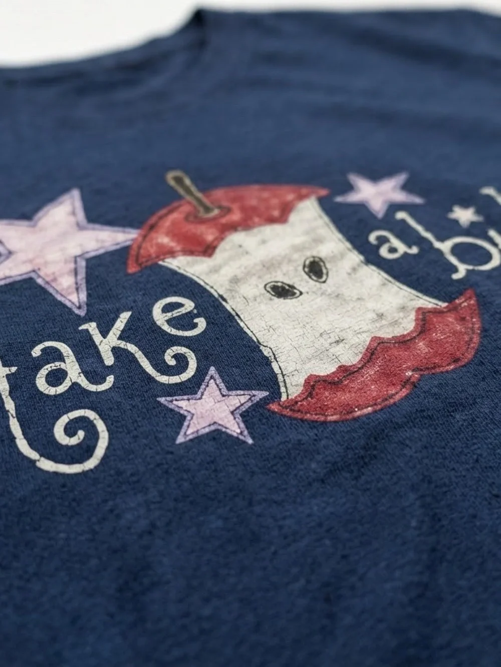 Gildan Navy Graphic 'Take a Bite' Short Sleeve Tee